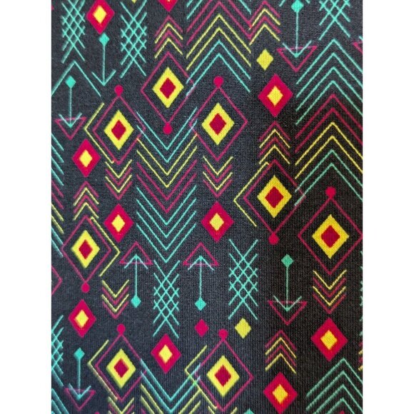 LuLaRoe Julia Aztec Geometric Colorful Midi Stretch L - Picture 4 of 4